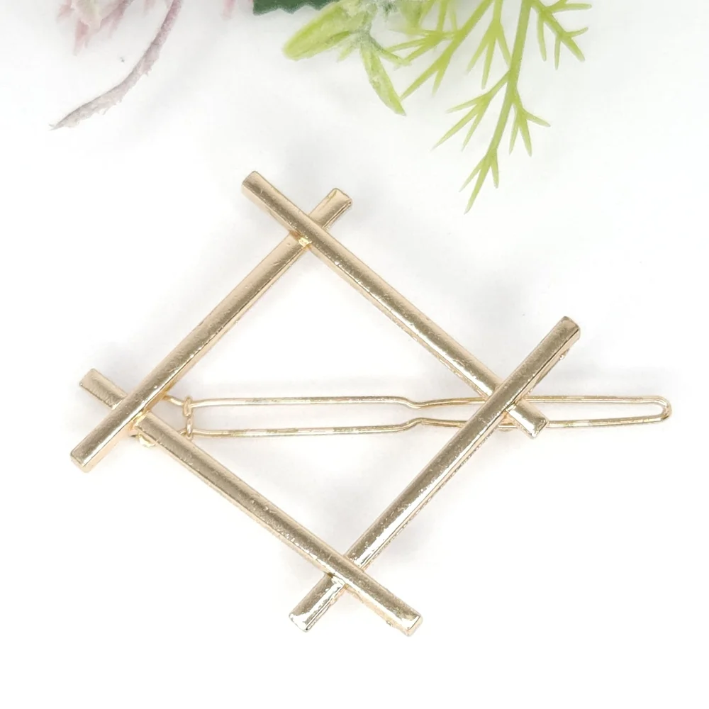 Gold Plated Geometric Hair Barrette